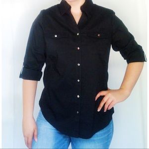 Croft&Barrow Black button up blouse